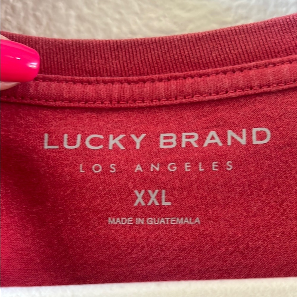 Lucky Brand Red Boxy Short Sleeve Tee size XXL EUC - Picture 5 of 5